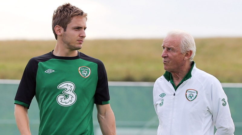 Kevin Doyle (L) with Giovanni Trapattoni back in 2012