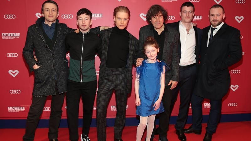 Stephen Rea - third from right at rear - at the Black 47 premiere