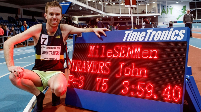 John Travers celebrates his achievement