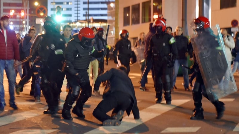 Police in Bilbao were involved in clashes
