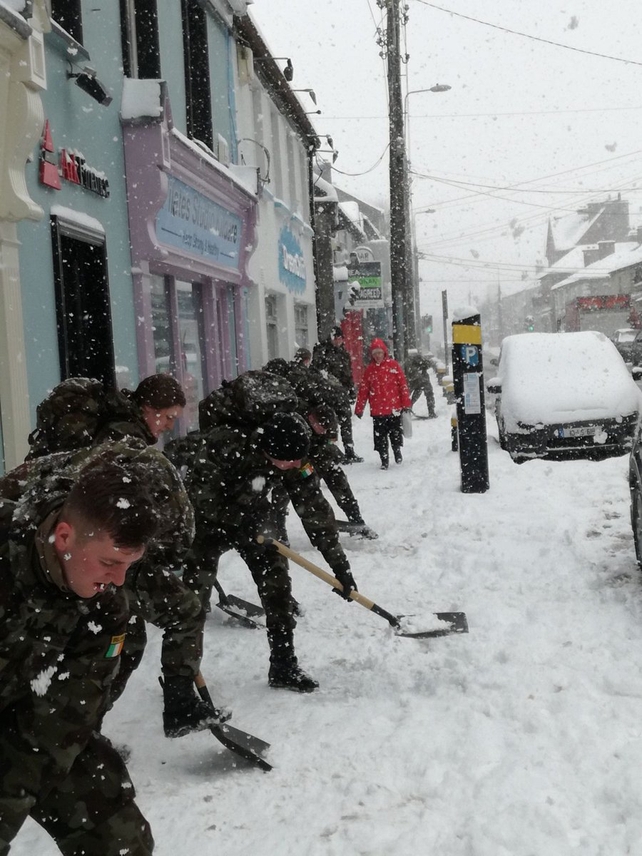 The Defence Forces tweeted this picture - 250 personnel and 85 vehicles were deployed in last 36 hours