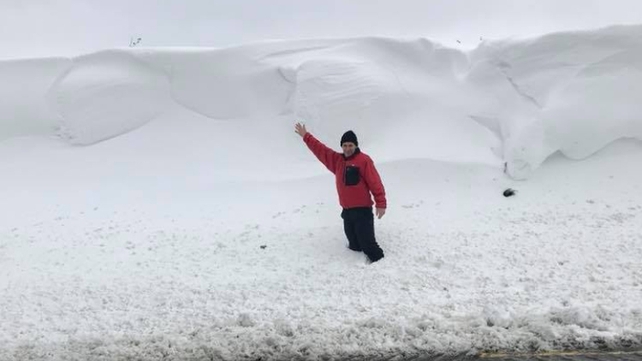 Killeagh Road in Offaly saw huge drifts of snow (Pic: Offaly Fire and Rescue)