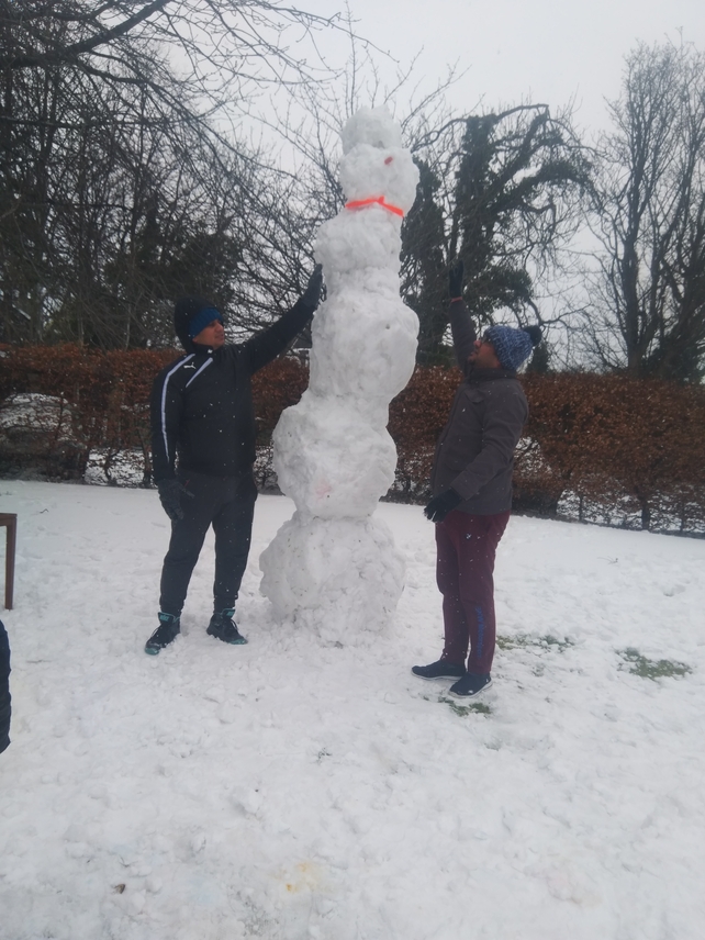 Ireland's tallest snowman - in Stillorgan, Dublin (Pic: Vijay Hooda)