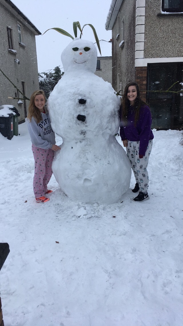 Snowwomen in Maynooth (Pic: Clare Kennefick)