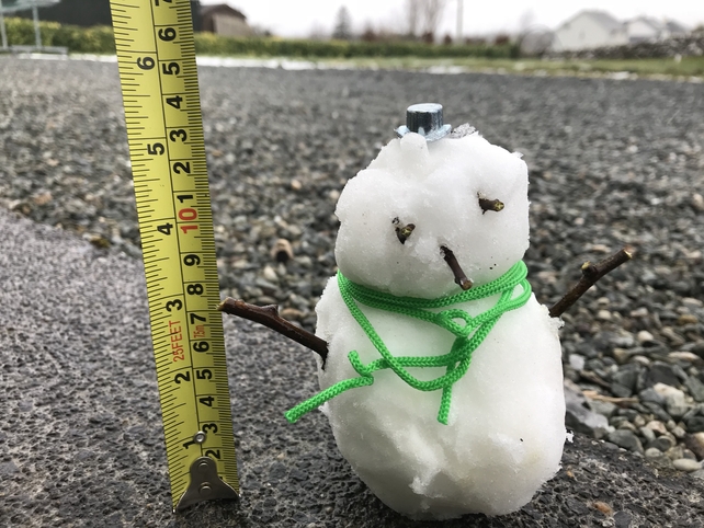 The smallest snowman? By Thomas O'Sullivan in Mayo