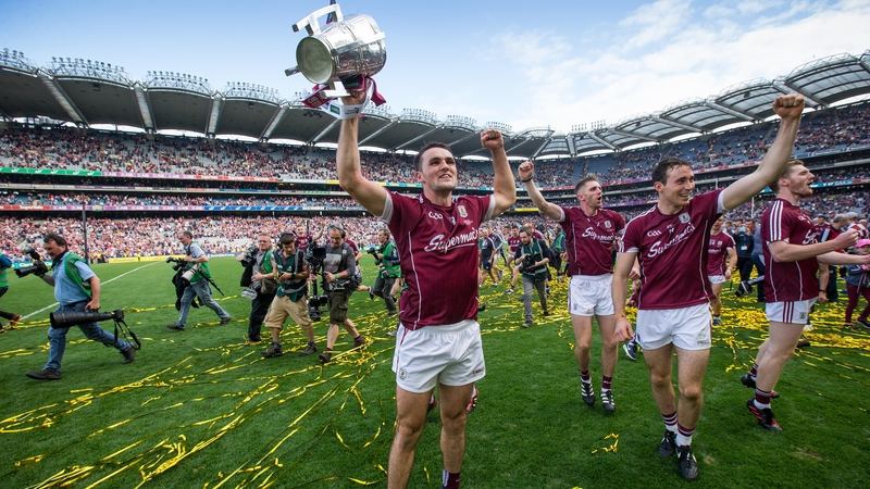 Johnny Coen lifts the Liam MacCarthy Cup last September