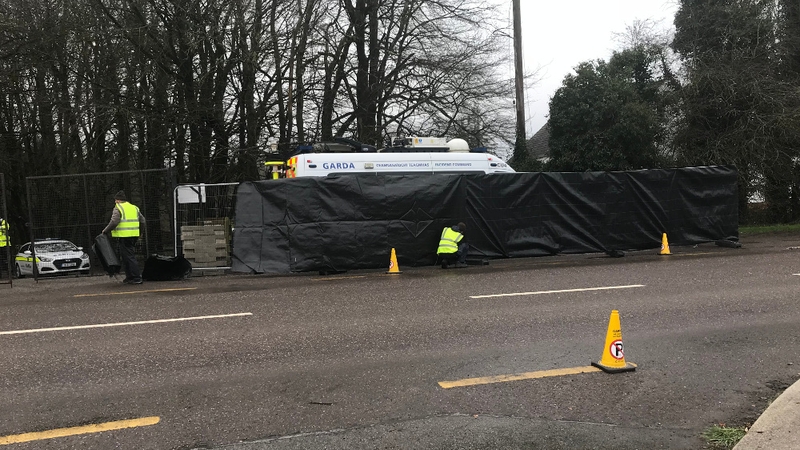 Fencing is put up around the search site