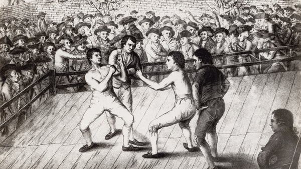 Daniel Mendoza in the ring with Richard Humphreys. Photo: Hulton Archive/Getty Images