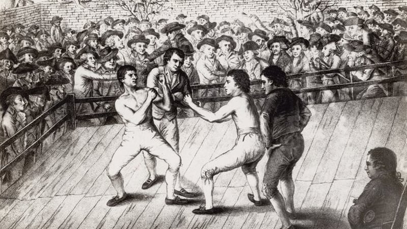 Daniel Mendoza in the ring with Richard Humphreys. Photo: Hulton Archive/Getty Images