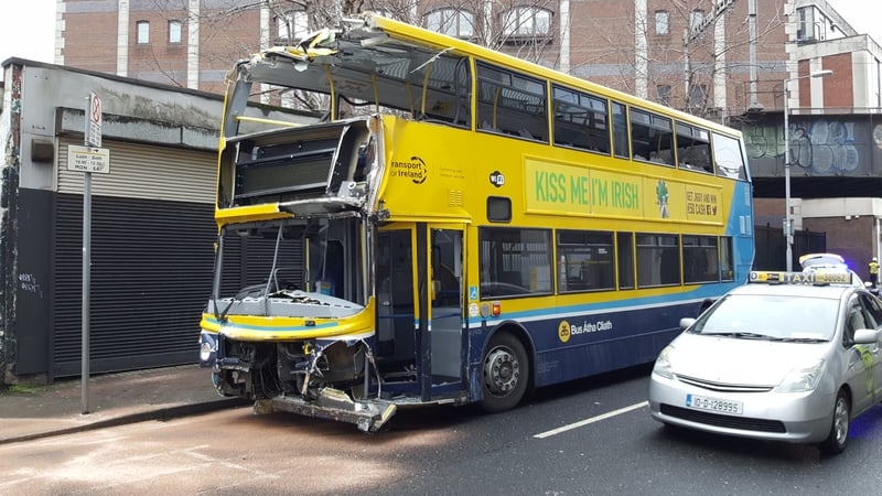The bus driver and two people in the van were taken to hospital with minor injuries