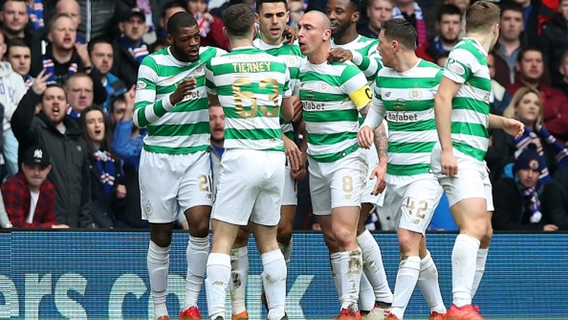 Celtic celebrate a win that moves them closer to the title