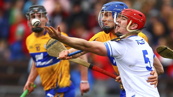 Tadhg de Burca and Shane O'Donnell battle for possession