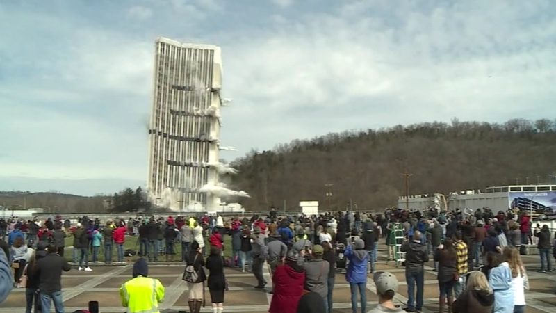 Hundreds of people watched the demolition