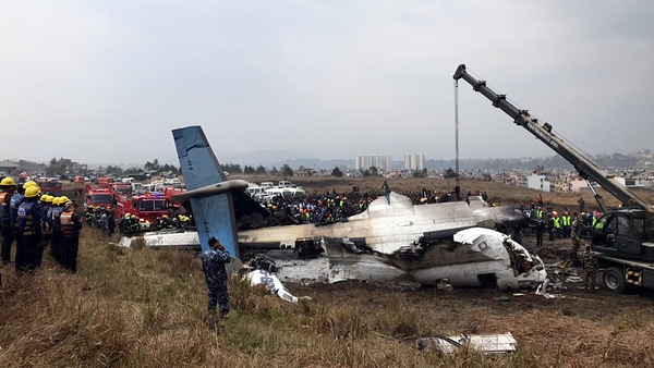 Emergency workers at the scene of the crash