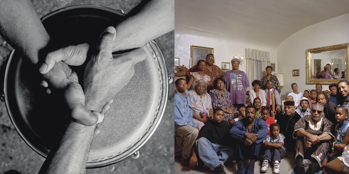 The Watts Prophets, Watts, California, and The Watts Prophets with Father Amde Hamilton's family, Lo