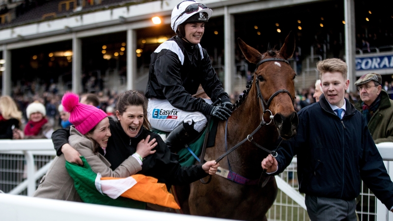 Katie Walsh onboard Relegate celebrates