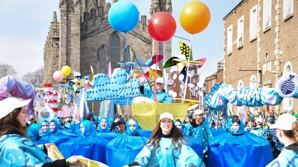 The grand parade: DIT students taking part in the St Patrick's Day festivities in Dublin