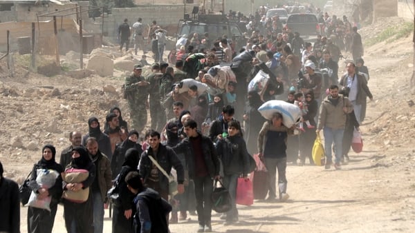 Civilians left rebel-held Eastern Ghouta throughout the day