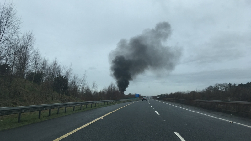 A car was found burning on the M3 at junction 9 (Pic: Paul McCabe)