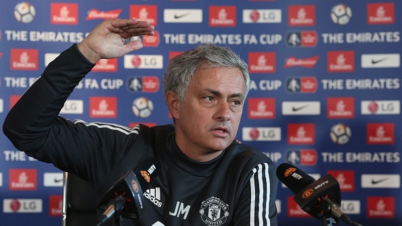 Jose Mourinho came prepared for his press conference this afternoon
