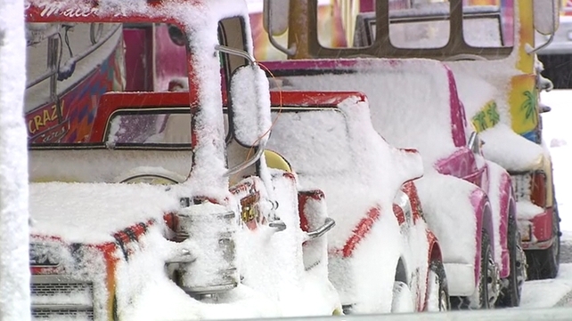 City centre Dublin under a white blanket of snow