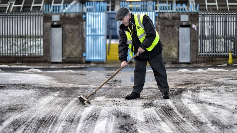 There is a yellow snow and ice warning for Donegal and a yellow rain warning for large parts of the country on a day when 20 Allianz Football and Hurling Leagues are scheduled to go ahead
