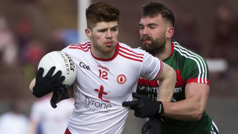 Tyrone's Cathal McShane and Mayo's Aidan O'Shea