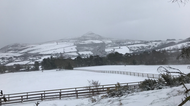 The Sugarloaf Mountain, Co Wicklow, in the distance