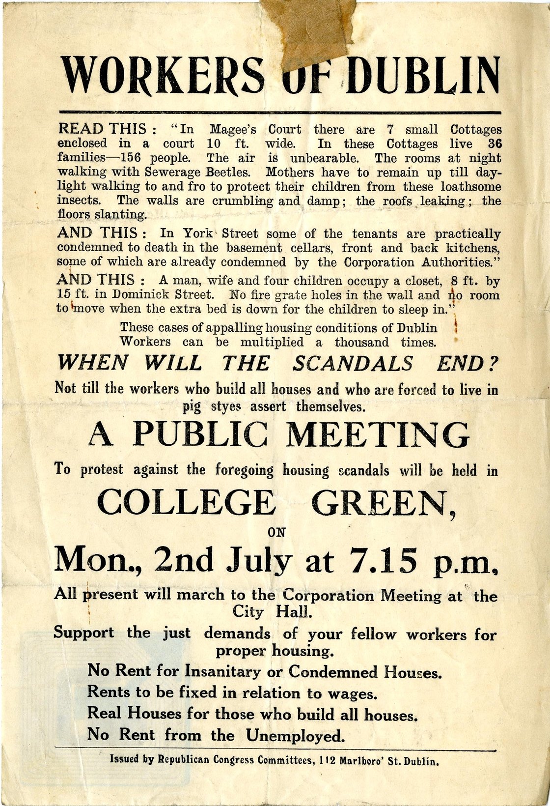 Housing remained an issue throughout the 1930s. Photo: Dublin City Library and Archive