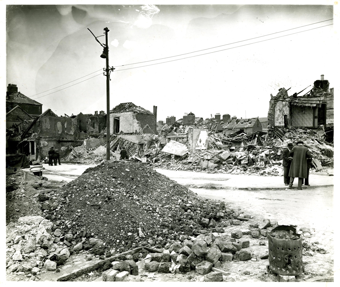 Aftermath of the North Strand bombings. Photo: Dublin City Library and Archive