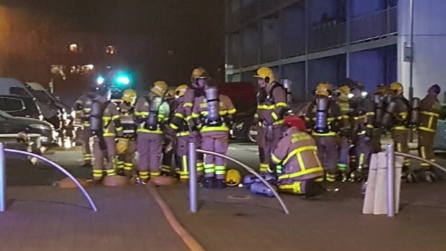 Firefighters wearing specialist breathing apparatus made their way through the hotel, to dampen down flames and extinguish hot spots