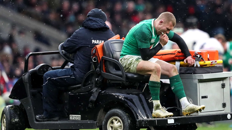 Keith Earls goes off injured after playing his part