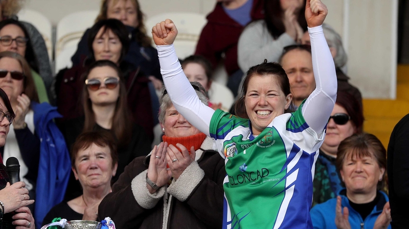 Tanya Johnson celebrates after the game