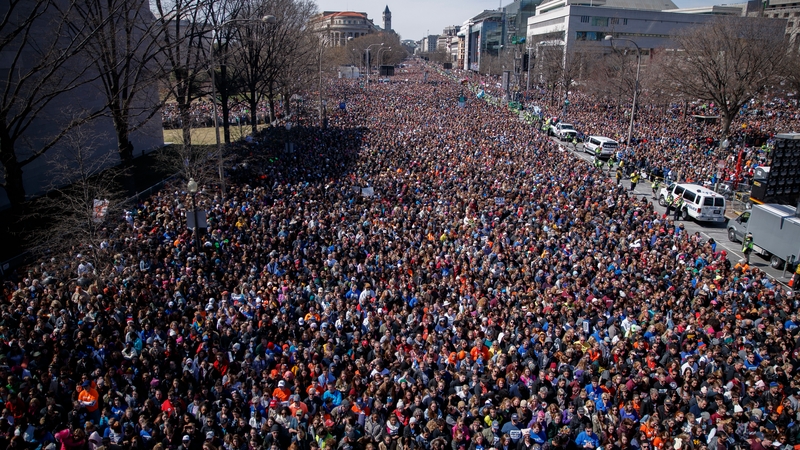 Protesters fill Pennsylvania Avenue during the March For Our Lives in Washington