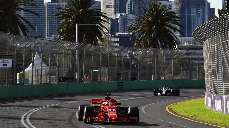 Sebastian Vettel of Germany driving the (5) Scuderia Ferrari SF71H