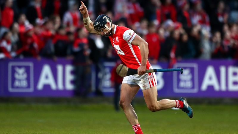 Mark Schutte celebrates a late score for Cuala in the All-Ireland club final