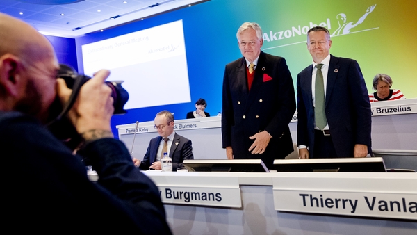 Akzo Nobel chairman Antony Burgmans and CEO Thierry Vanlancker