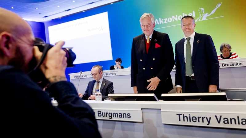 Akzo Nobel chairman Antony Burgmans and CEO Thierry Vanlancker
