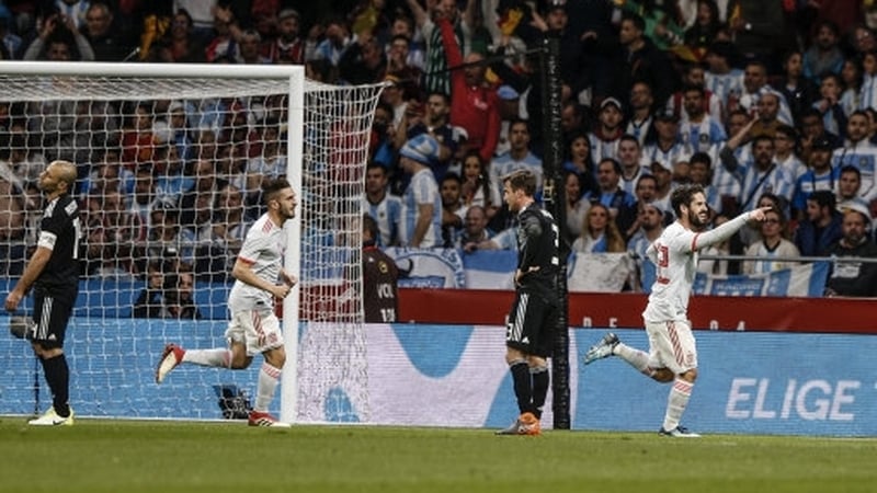 Isco claimed a hat-trick for Spain in the 6-1 victory over Argentina