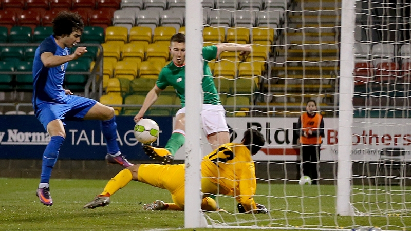 Shaun Donnellan scores a goal late in the game to seal victory for Ireland