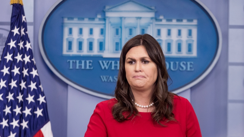 Sarah Huckabee Sanders was speaking at a White House press briefing