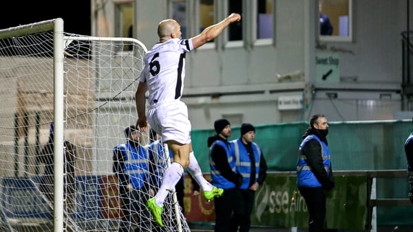Paul Keegan celebrates scoring his penalty