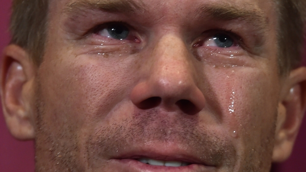 Warner broke down during the press conference