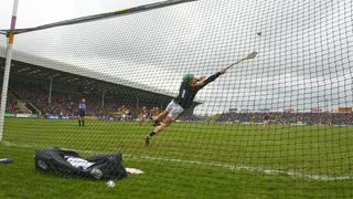 Aidan Nolan smashes penalty past Eoin Murphy