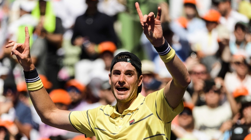 John Isner gets the party started after his win in Miami