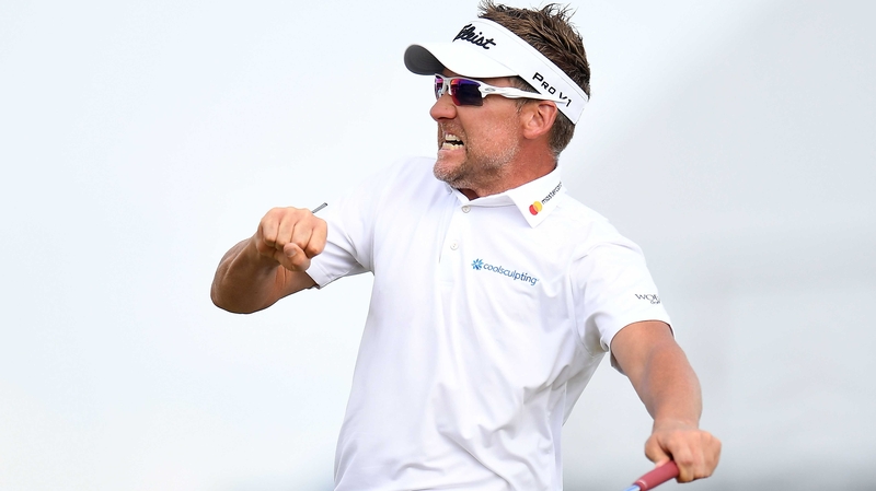 Ian Poulter celebrates his win