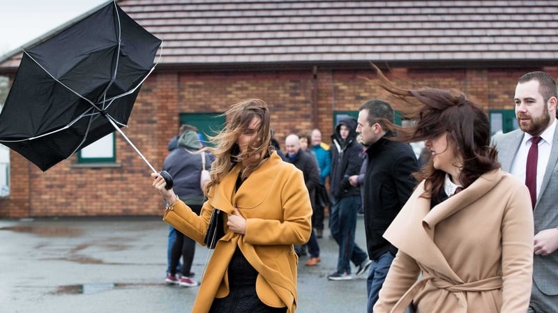 Racegoers arrive to wet and windy conditions at Fairyhouse