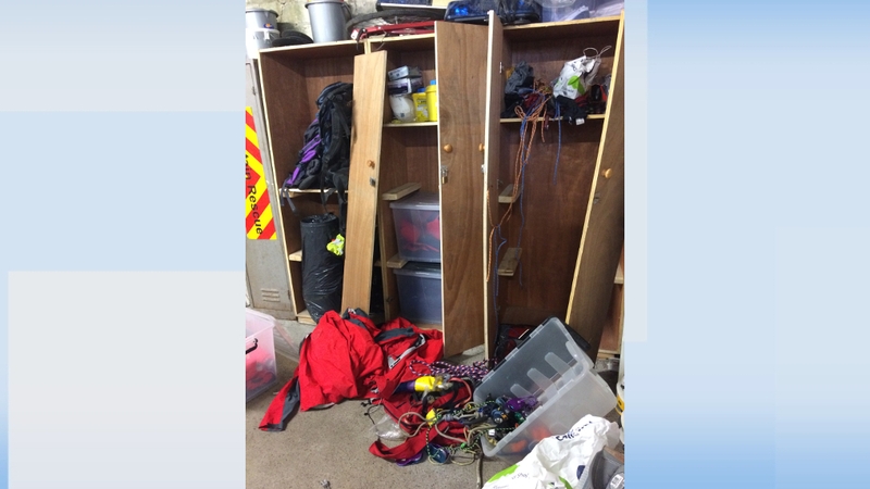 Doors to lockers were smashed open