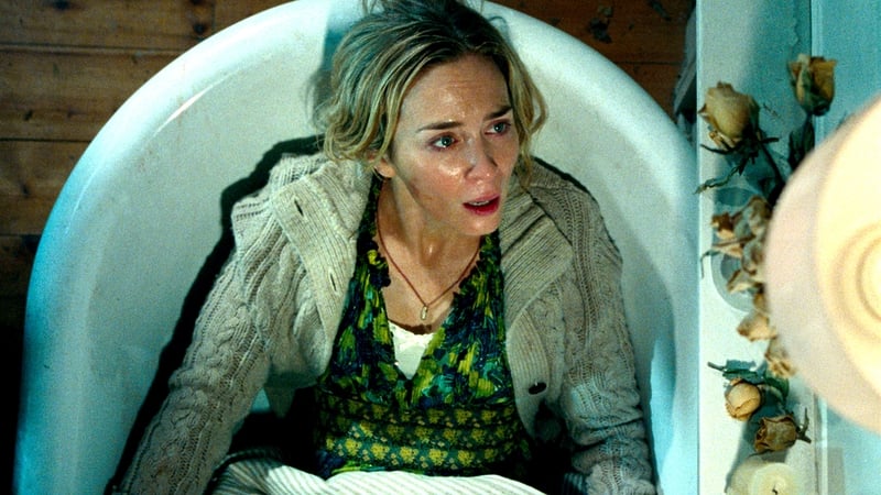 Emily Blunt holds in her scream in A Quiet Place