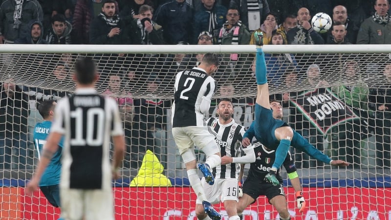 Cristiano Ronaldo's famous second goal against Juventus in Turin tonight